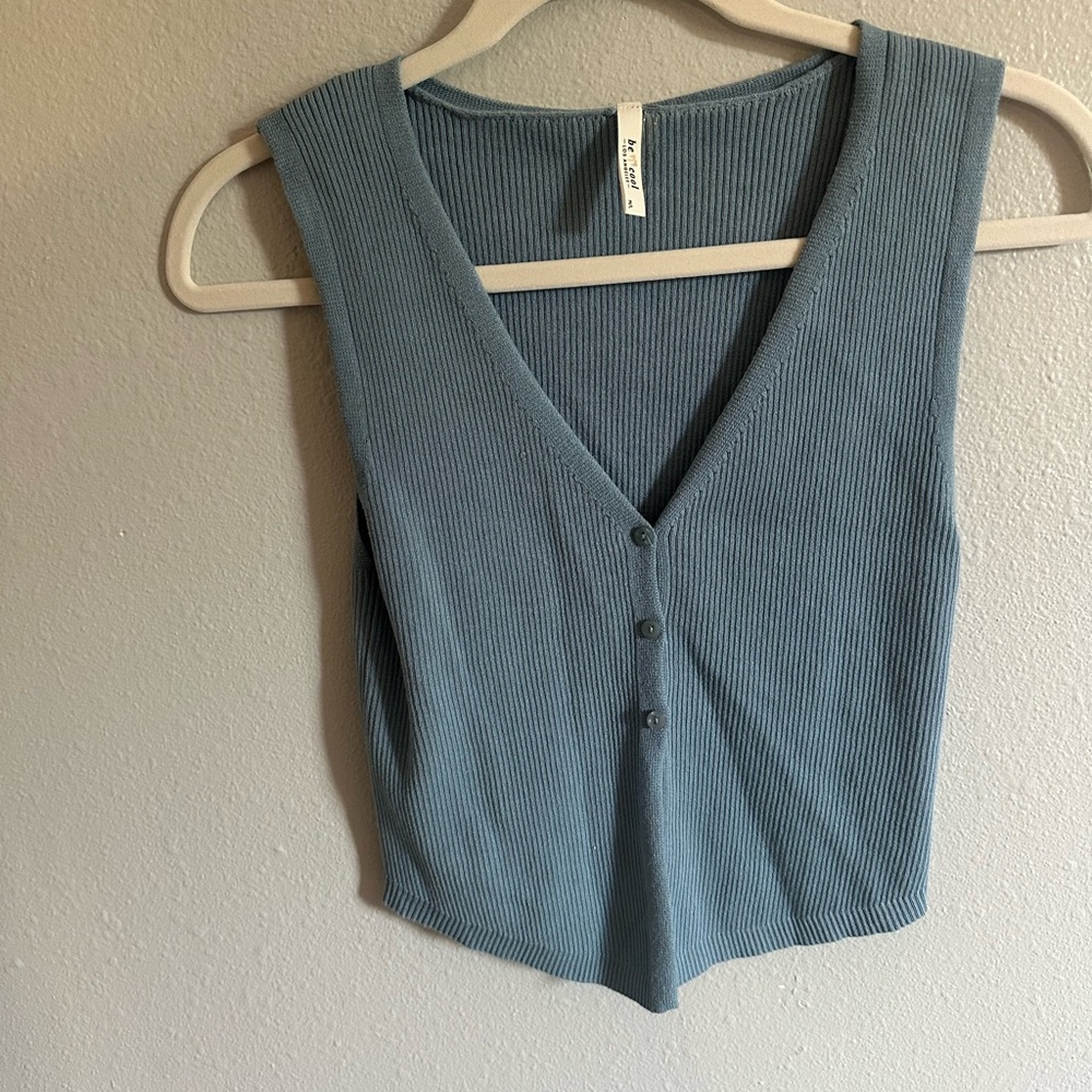 BE COOL Gray Sleeveless Crop Tank Top